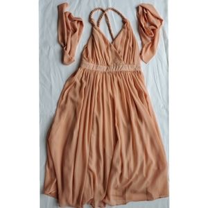 Boohoo Blush (Pink) Chiffon Dress Size 6